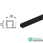 پروفیل عمودی درب کمد و کابینت مدل پرشین استایل رنگ نوک مدادی مات