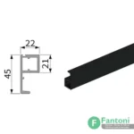 پروفیل عمودی دستگیره کمد و کابینت مدل پرشین استایل رنگ نوک مدادی مات