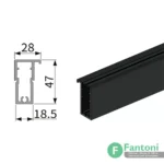 پروفیل افقی بالا و پایین کمد و کابینت مدل پرشین استایل رنگ نوک مدادی مات