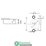 لولای معکوس فنر P2O سری اکو با پایه چهار پیچ فانتونی A042