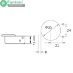 لولای سری پریمیوم پلاس با کاور مشکی با پایه خطی 3D فانتونی A114