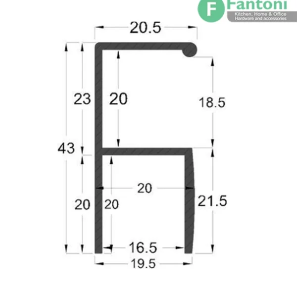 دستگیره پروفیلی H فرم فانتونی L012-L013-L017