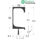 دستگیره پروفیلی G فرم فانتونی L052-L053-L057