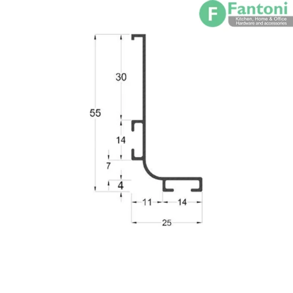 دستگیره پروفیلی G فرم فانتونی L072-L073-L077
