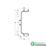 دستگیره پروفیلی U فرم زمینی فانتونی L082-L083-L087