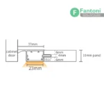 چراغ LED روکار مخصوص یونولیت های هوایی فانتونی N523,N525 چراغ LED خطی روکار فانتونی مدل لیورا (Liora) | عرض ۶۰۰ تا ۱۲۰۰ میلی‌متر