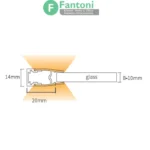 چراغ LED دو طرفه جهت شلف شیشه ای مدل کلارا فانتونی N573,N575 چراغ LED خطی داخل کمد فانتونی مدل کلارا (Clara) سری N573-N575