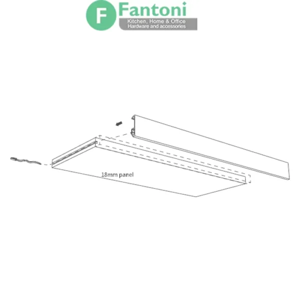 چراغ LED داخل کمد و کابینت شلف چوبی مدل الیس فانتونی N583,N585 چراغ LED روکار شلف چوبی فانتونی مدل الیس (Elys)