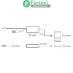 سنسور چشمی درب کابینت و کمد روکار تک درب حداکثر 48 وات فانتونی N808 سنسور چشمی روکار فانتونی مدل N808 (مخصوص تک درب، 48 وات)