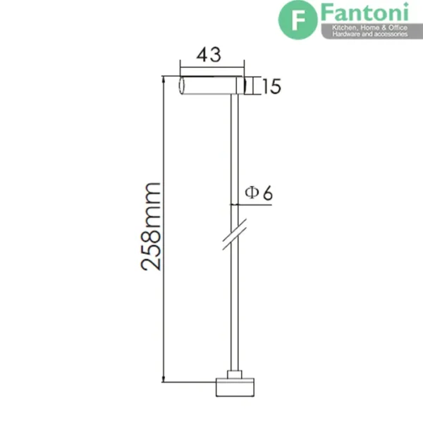 چراغ LED پایه دار مینیمال لایت پل همراه با ترانس فانتونی N901 چراغ LED ویترینی پایه‌دار فانتونی مدل لایت پل (Light Pol) کد N901 | ۱ وات