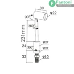 چراغ LED پایه دار مینیمال لایت لوتوس همراه با ترانس فانتونی N903 چراغ LED دکوراتیو ویترینی فانتونی مدل لوتوس (Lotus) کد N903