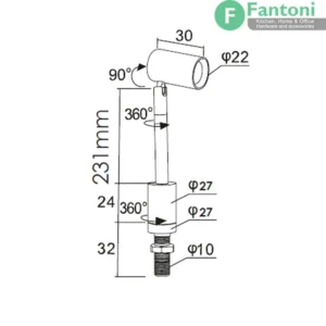 چراغ LED پایه دار مینیمال لایت لوتوس همراه با ترانس فانتونی N903 چراغ LED دکوراتیو ویترینی فانتونی مدل لوتوس (Lotus) کد N903