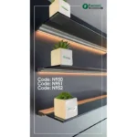 چراغ LED شلف شیشه ای دکوراتیو مدل فلوسکا فانتونی N950,N951,N952 چراغ خطی LED شلف شیشه‌ای مدل N950-N951-N952 (بدنه آلومینیوم، نور 3000K)
