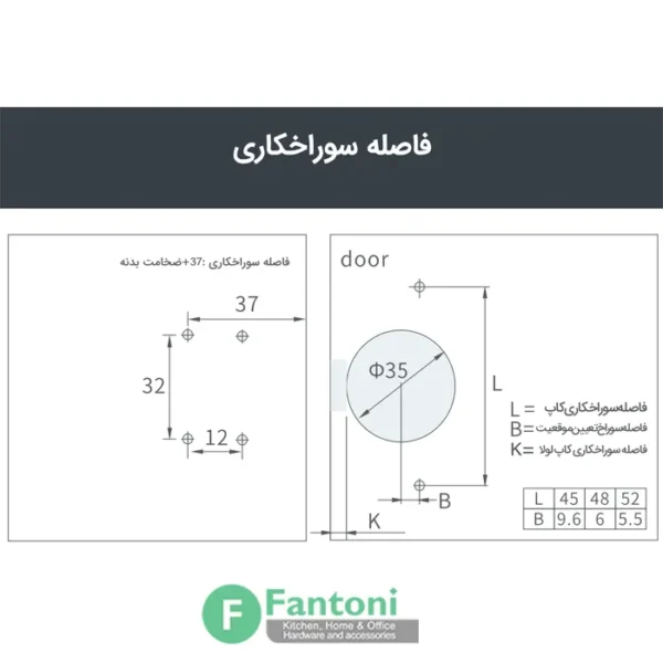 لولا آرامبند 95 درجه روکار تیتانیومی فانتونی A641 | کلیپسی چهارپیچ