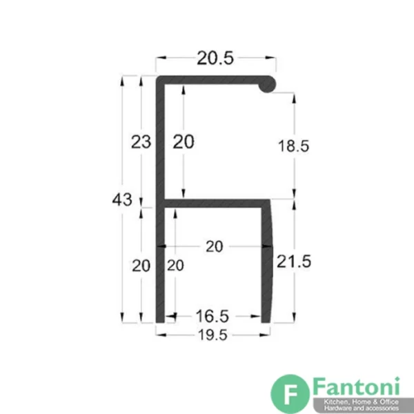 دستگیره پروفیلی H فرم سرامیکی فانتونی L241 تا L244