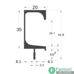 دستگیره پروفیلی G فرم سرامیکی فانتونی L251 تا L254