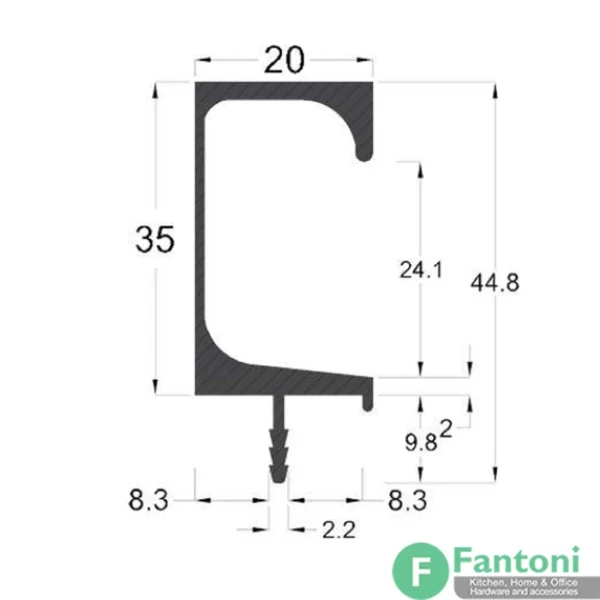 دستگیره پروفیلی G فرم سرامیکی فانتونی L251 تا L254