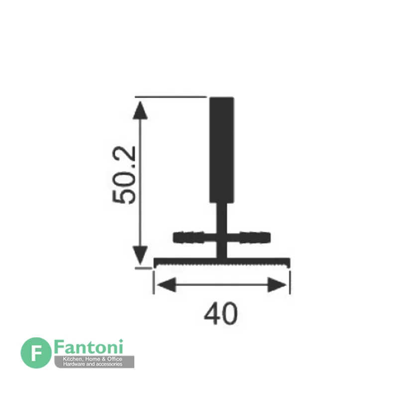 L370 دستگیره یک تکه صفحه تخت دسته بلند فانتونی - ۶۰۰ میلیمتر شامپاینی مات